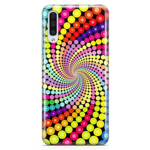 Samsung Galaxy A50 Kılıf Renkli Girdap Arka Kapak Koruma Desenli Full Koruyucu