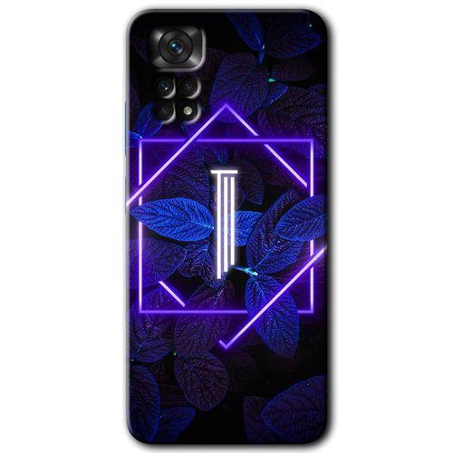 MRCİLETİSİM Xiaomi Redmi Note 11s 5G Global Kılıf HD Desen Baskılı Arka Kapak+Temperli Cam - Yaprak I Harfi