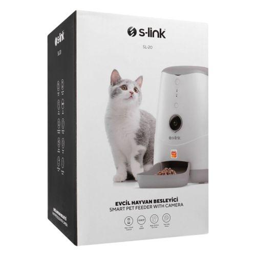S-LINK SL-20, 3,7Litre Kapasiteli, WiFi, 1080P Kameralı, İyi Yönlü Ses, Tuya Destekli, Otomatik Yem Kabı