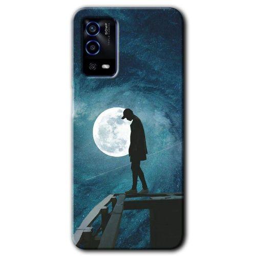 OPPO Oppo A55 Kılıf HD Desen Baskılı Arka Kapak - Dolunay Yalnızlık