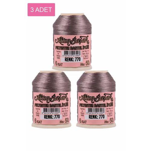 3 Adet Altınbaşak Oya ve Dantel İpi 20 gr - Royaleks - No: 770