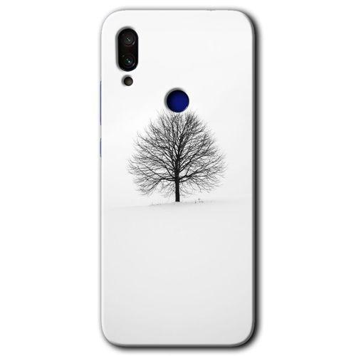 MRCİLETİSİM Xiaomi Redmi Note 7 Kılıf HD Desen Baskılı Arka Kapak+Temperli Cam - Alone Tree