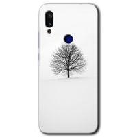 MRCİLETİSİM Xiaomi Redmi Note 7 Kılıf HD Desen Baskılı Arka Kapak+Temperli Cam - Alone Tree