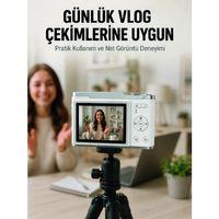 Beyaz 4k Dijital Kamera 2 4 İnç Hd Ekran Ve Led Flaşlı