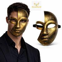 Antik Efektli Altın Yarım Yüz Parti Maskesi