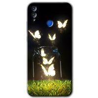 Honor 8x HD Baskılı Kılıf + 9D Tam Ekran Koruyucu - Işıklı Kelebekler