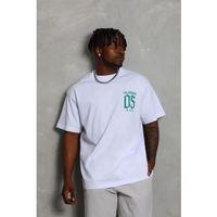 Erkek Baskılı T-Shirt Kısa Kol Bisiklet Yaka Regular Fit Rahat Kalıp Günlük Tişört - Beyaz