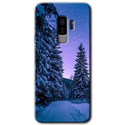 Potkal Hediye Fabrikası Samsung Galaxy S9 Plus HD Baskılı Kılıf + 9D Tam Ekran Koruyucu - Kış Manzarası