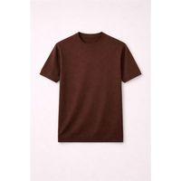 Kwon Bisiklet Yaka Basic Kısa Kollu İnce Triko Erkek T-Shirt - Kahve