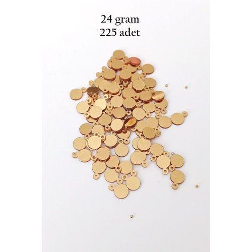 Oya Abiye Bileklik Kolye Pleksi Metalik Plastik Pul Altın Renk 24 gram 225 adet - BNC553