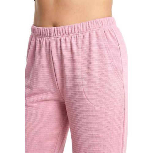 Kadın Pudra Pembe Dokulu Büyük Beden Cepli Pijama Altı