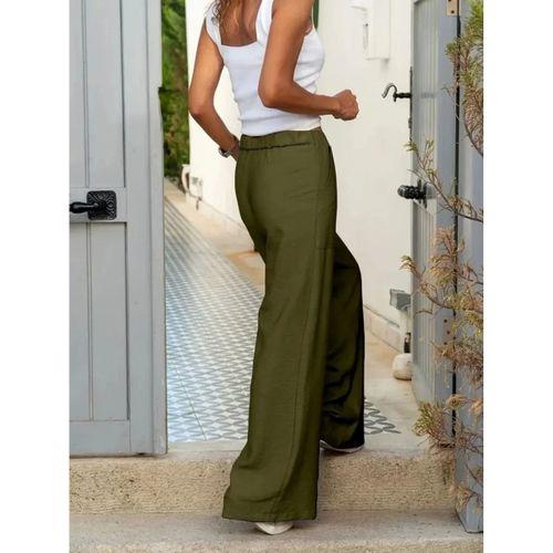 Pilelistore Kadın Beli Lastikli Cepli Palazzo Aerobin Pantolon