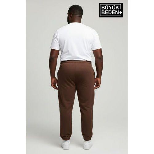 Erkek Büyük Beden BROOKLYN Baskılı Paça Lastikli Rahat Kesim Jogger İnce Eşofman Altı SPR26BEA951-2