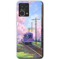 Potkal Hediye Fabrikası Oppo Reno 7 4G Kılıf HD Desen Baskılı Arka Kapak - Rails Paint