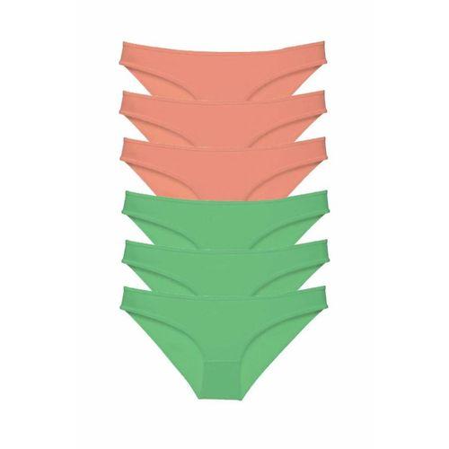 6 adet Eko Set Likralı Kadın Slip Külot Pudra Fuşya