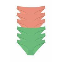 6 adet Eko Set Likralı Kadın Slip Külot Pudra Fuşya