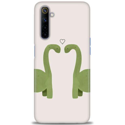 Realme 6 Kılıf HD Baskılı Kılıf - Dinazor Aşkı + Tam Ekran Koruyucu