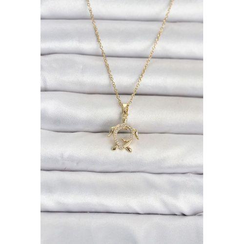 316L Çelik Zincir Gold Renk Caretta Caretta Model Kadın Kolye