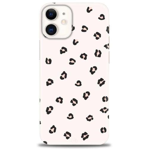 iPhone 12 Mini Kılıf HD Baskılı Kılıf - Kahveli Leopar + Tam Ekran Koruyucu