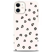 iPhone 12 Mini Kılıf HD Baskılı Kılıf - Kahveli Leopar + Tam Ekran Koruyucu