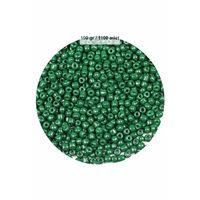 Koyu Yeşil Renk 4 mm Yaklaşık 1100 adet / 100 gram Cam Boncuk Oya Yazma Bileklik ve Kolye