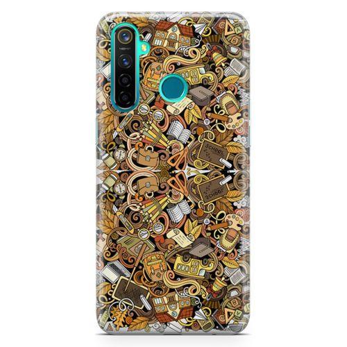 Realme 5 Pro Kılıf Eğitimci Doodle Arka Kapak Koruma Desenli Full Koruyucu