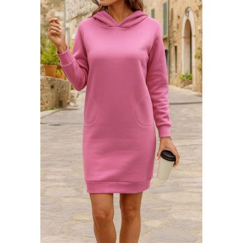 Kadın Uzun Kollu Kapşonlu Kısa Iki Iplik Elbise