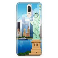 Huawei Nova 2i Kılıf Özgürlük Heykeli Newyork Arka Kapak Koruma Desenli Full Koruyucu