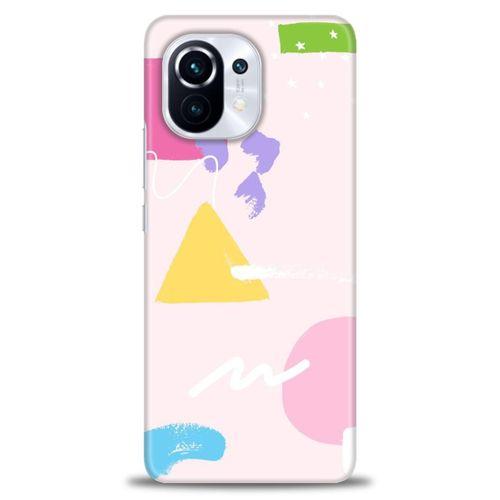 Xiaomi Mi 11 Kılıf HD Baskılı Kılıf - Üçgen Kare + Tam Ekran Koruyucu