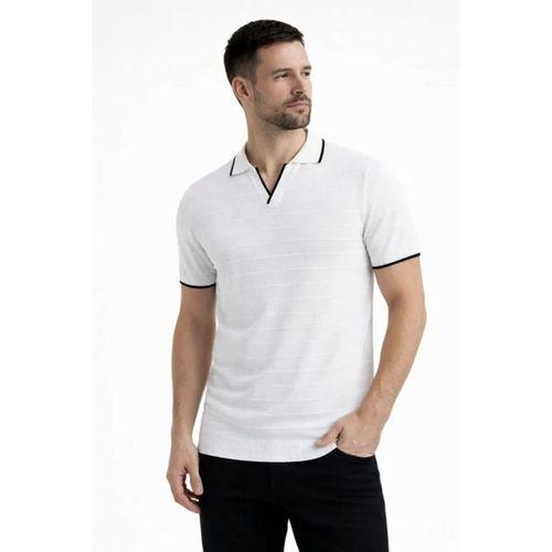 Erkek 3’lü Paket Triko Yakalı Düğmesiz Açık Yaka Fitilli Kısa Kollu Regular Fit Tişört - Bej, Beyaz, Mint Yeşili