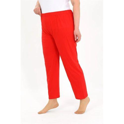 Kadın Pamuklu Büyük Beden Alt Pijama Kırmızı