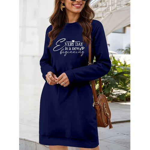 Kadın Uzun Kollu Bisiklet Yaka Kısa Viskon Iki Iplik Elbise