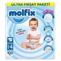 Molfix Bebek Bezi Ultra Fırsat Paketi 4 Beden 7-14 Kg 100 Adet