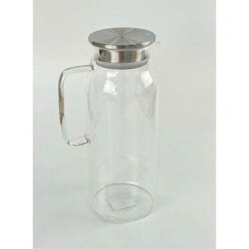 1500 Ml Borosilikat Cam Su Sürahisi - Metal Kapaklı Ve Isıya Dayanıklı