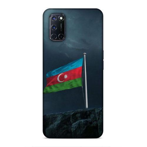 Oppo A92 Uyumlu Kılıf Azarbaijan (27) Tasarımlı Kılıf Mavi Beyaz