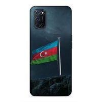 Oppo A92 Uyumlu Kılıf Azarbaijan (27) Tasarımlı Kılıf Mavi Beyaz