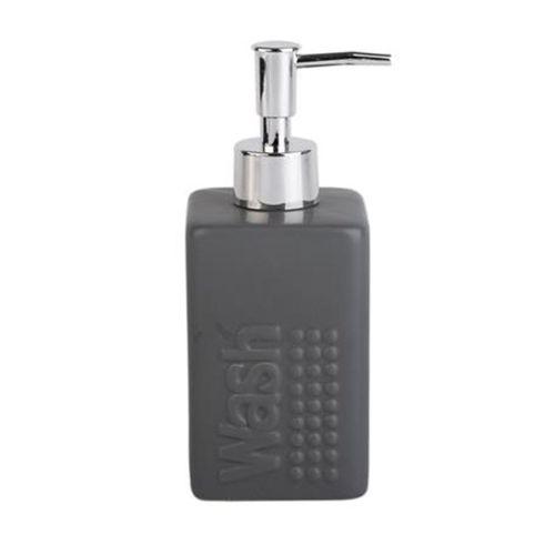 Seramik Sıvı Sabunluk Koyu Bej Modern 7X7X17Cm 300Ml Banyo Seti