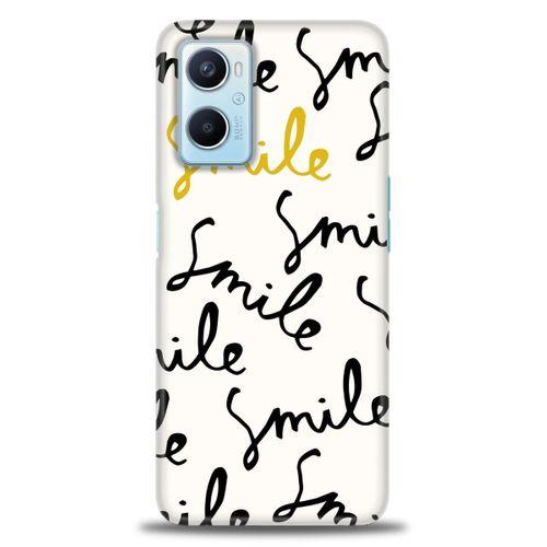 Oppo A96 4G Kılıf HD Baskılı Kılıf - S Smile + Tam Ekran Koruyucu