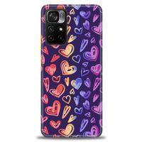 Xiaomi Redmi Note 11 Pro Plus Kılıf HD Baskılı Kılıf - Renkli Kalpler + Tam Ekran Koruyucu