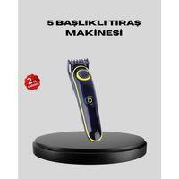 5 Başlıklı Şarjlı Tıraş Makinesi – Saç, Sakal, Burun Ve Vücut İçin Çok Fonksiyonlu Bakım Seti