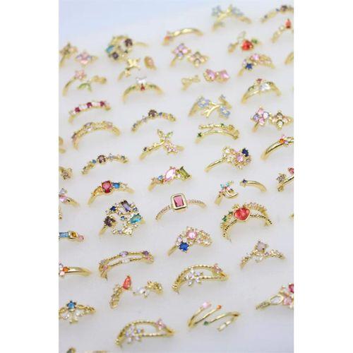 12'li Karışık Prenses Yüzük Seti - Altın