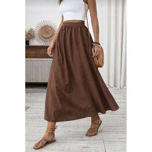 Kadın Beli Lastikli Paraşüt Kumaş Etek