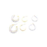 Boncuklu Küpe Seti - Beyaz