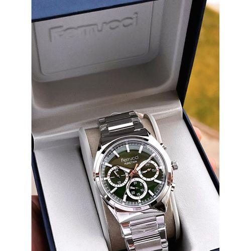 Ferrucci İç Fonksiyonları Aktif 30mt Suya Dayanıklı Çelik Kordon + Bİleklik Hediyeli Erkek Kol Saati VS.BLKT.0753