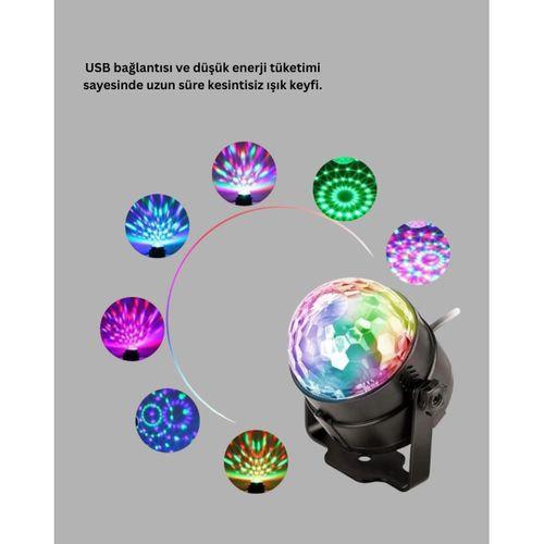 Rgb Led Disko Küresi 7 Modlu Uzaktan Kumandalı