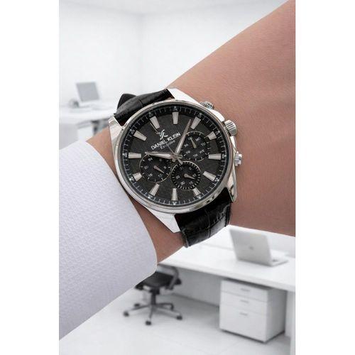 Daniel Klein Erkek Kol Saati 30 Metre Suya Dayanıklı Deri Kordon + Bileklik Hediyeli VS.BLKT.0823