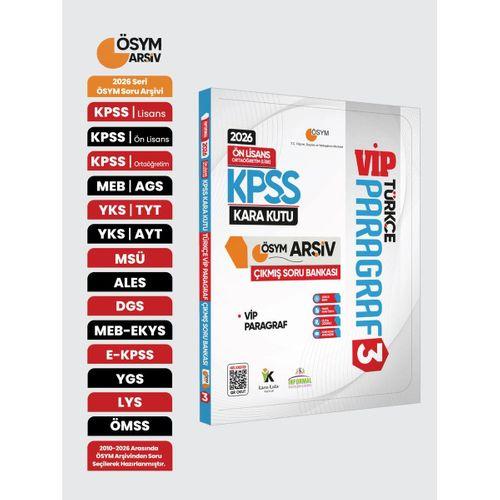 2026 KPSS Önlisans/Ortaöğretim Türkçenin Kara Kutusu PARAGRAF 3 VİP ÖSYM Çıkmış Soru Bankası