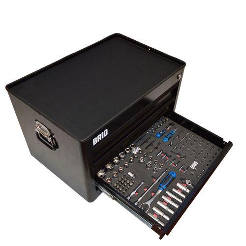 Hareketli Takım Dolabı 3 Çekmece Siyah 209 Parça Dolu