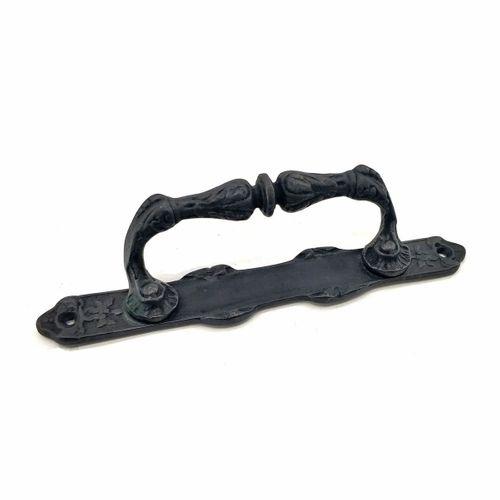 Antika Tarz Dekoratif Pirinç Dar Yan Çekme Kapı Kolu - 225x37 Mm, Oksit