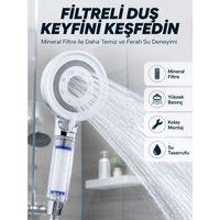 Şeffaf Filtre Hazneli Duş Başlığı Güçlü Akışlı Pratik Banyo Duşu